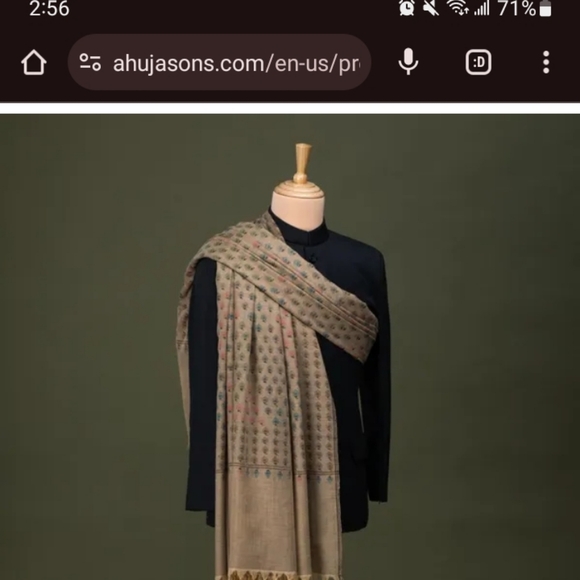 AHUJASONS! Luxury Pashmina! Dupatta black&gold block print sequins!! Deadstock - Picture 8 of 17